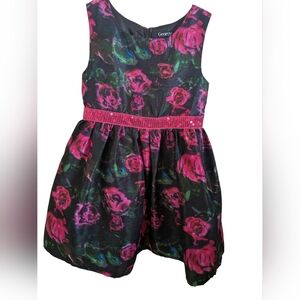 George Kids Dress - Pink and Black Floral